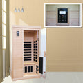 Two Person Far Infrared Hemlock Indoor Sauna Room Natural Solid Wood