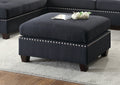 3 Pcs Sectional Sofa Black Polyfiber Cushion Sofa Chaise Ottoman Reversible Couch Pillows Black Wood Primary Living Space Tufted Back Contemporary,Modern L Shaped Rubberwood Particle Board 4 Seat