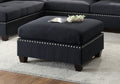 3 Pcs Sectional Sofa Black Polyfiber Cushion Sofa Chaise Ottoman Reversible Couch Pillows Black Wood Primary Living Space Tufted Back Contemporary,Modern L Shaped Rubberwood Particle Board 4 Seat