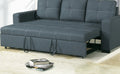 Sofa W Pull Out Bed Convertible Sofa In Blue Grey Polyfiber Hs00 F6532 Blue Grey Wood Primary Living Space Tufted Back Modern,Transitional Pine Square Arms Plywood 2 Seat