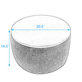 Round Storage Ottoman, 2 In 1 Function, Work As End Table And Ottoman, Grey 25.5