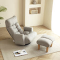 Adjustable Head And Waist, Game Chair, Lounge Chair In The Living Room, 360 Degree Rotatable Sofa Chair,Rotatable Seat Leisure Chair Deck Chair,Leisure Sofa And Lounge Chair Combination Cement Grey Linen Linen