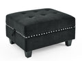 Ottoman For Modular Sectional,Black Velvet 25.5