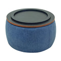 Round Storage Ottoman, 2 In 1 Function, Work As End Table And Ottoman, Navy 25.5