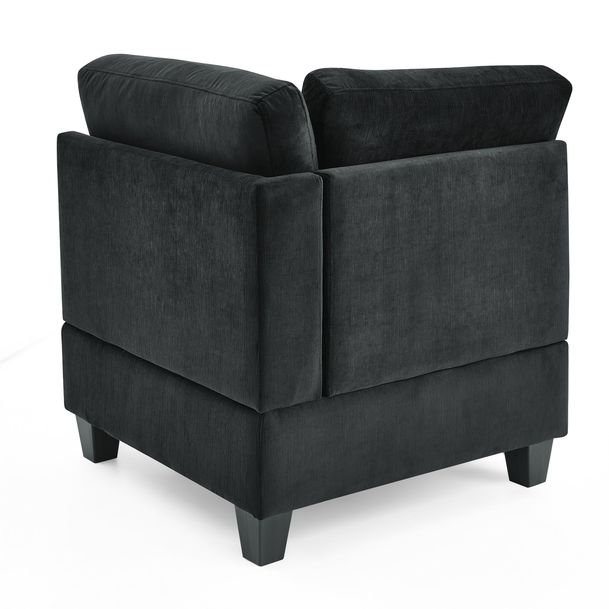 Corner Sofa For Modular Sectional,Black Velvet 31.5"X31.5"X36.5" Black Velvet