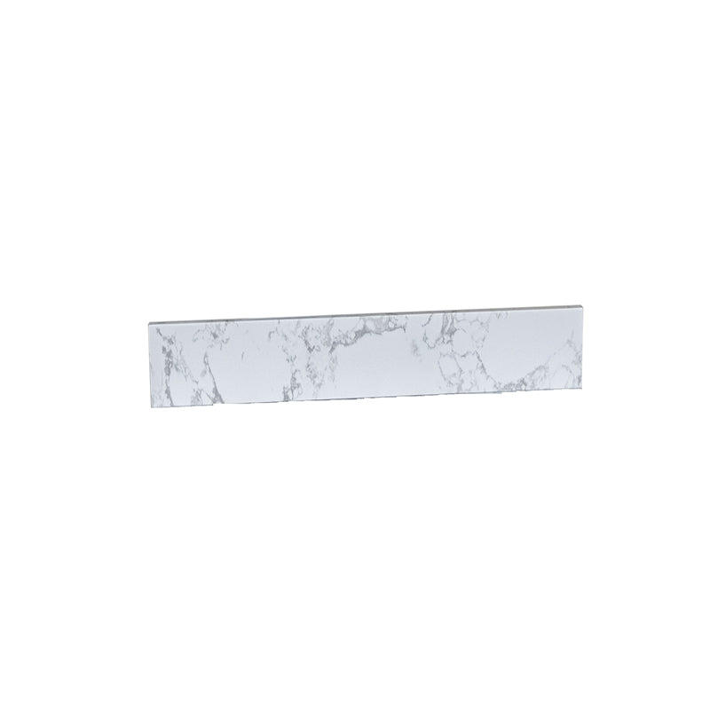 31" Carrara White Engineered Stone Vanity Top Backsplash Light Grey Stone