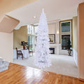 7.5Ft White Slim Artificial Christmas Tree Includes Foldable Metal Stand White American Traditional Polyester Polyester