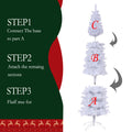 7.5Ft White Slim Artificial Christmas Tree Includes Foldable Metal Stand White American Traditional Polyester Polyester