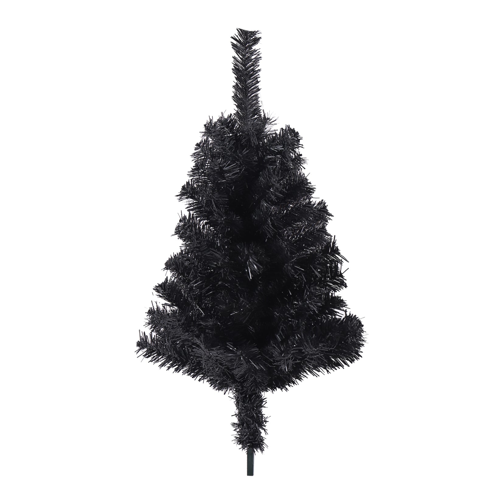 7.5Ft Black Slim Artificial Christmas Tree Includes Foldable Metal Stand Black Polyester