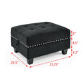 U Shape Modular Sectional Sofa,Diy Combination,Includes Two Single Chair ,Two Corner And Two Ottoman,Black Velvet. Black Polyester