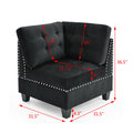 Corner Sofa For Modular Sectional,Black Velvet 31.5