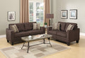 Living Room Furniture 2Pc Sofa Set Chocolate Polyfiber Sofa And Loveseat W Pillows Cushion Couch Chocolate Primary Living Space Cushion Back Modern,Transitional Square Arms Particle Board 5 Seat