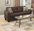 Living Room Furniture 2Pc Sofa Set Chocolate Polyfiber Sofa And Loveseat W Pillows Cushion Couch Chocolate Primary Living Space Cushion Back Modern,Transitional Square Arms Particle Board 5 Seat