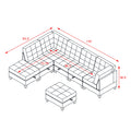 L Shape Modular Sectional Sofa,Diy Combination,Includes Three Single Chair ,Two Corner And Two Ottoman,Ivory Chenille Ivory Foam Chenille