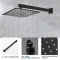 Wall Mounted Bathroom Rain Hot And Cold Complete Black Brass