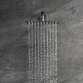 Trustmade Wall Mounted Square Rainfall Pressure Balanced Complteted Shower System With Rough In Valve, 10 Inches Matte Black 2W02 Cement Grey Stainless Steel