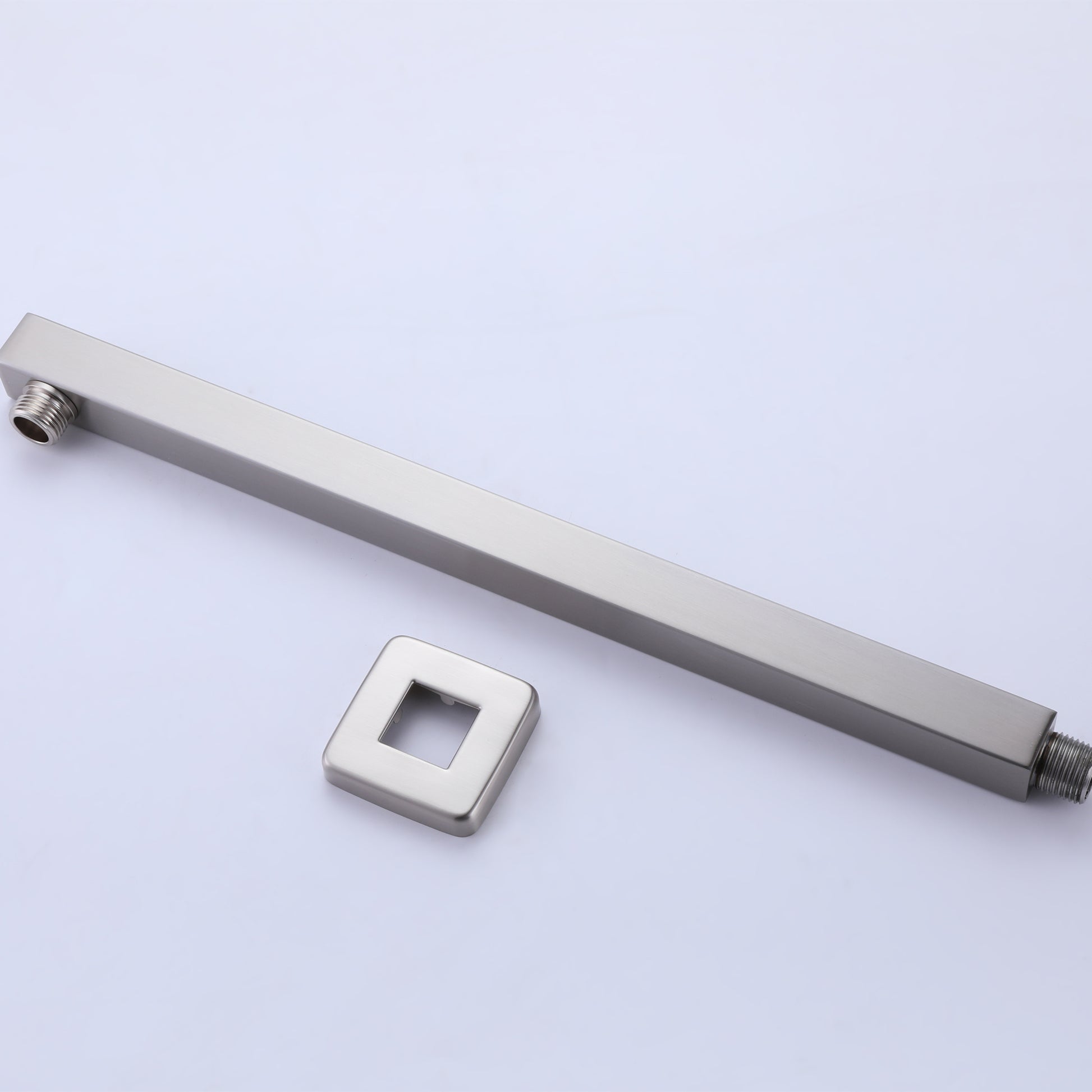 Trustmade Wall Mounted Square Rainfall Pressure Balanced Complteted Shower System With Rough In Valve, 10 Inches Matte Black 2W02 Cement Grey Stainless Steel