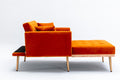 Coolmore Fashionable And Classic Style Chaise Lounge Chair Accent Chair For Living Room, Bedroom Orange Orange Foam Velvet