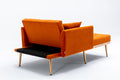 Coolmore Fashionable And Classic Style Chaise Lounge Chair Accent Chair For Living Room, Bedroom Orange Orange Foam Velvet