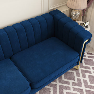 Fx P81 Bu2 Sofa Blue Velvet 2 Seat