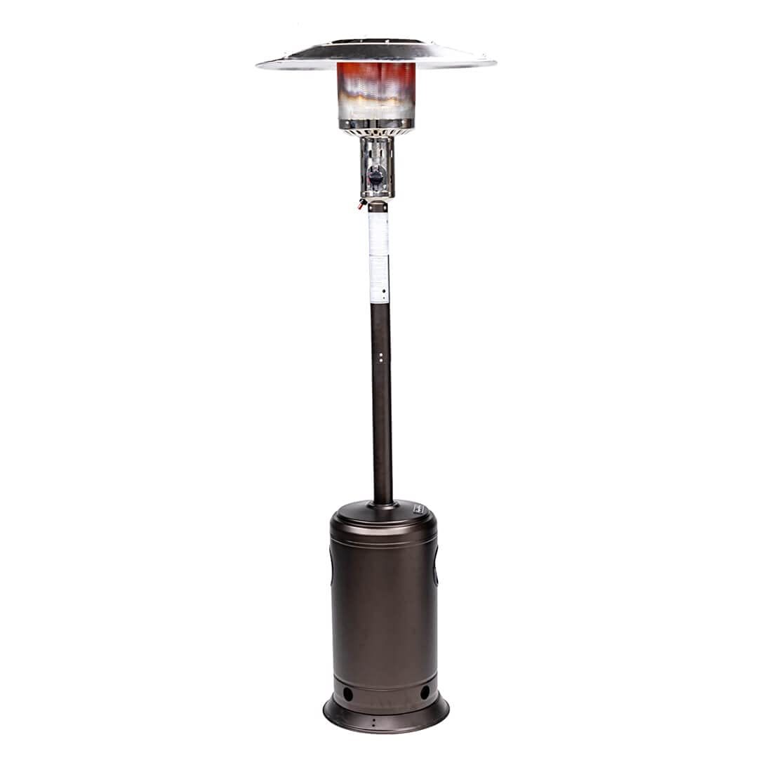 Outdoor Patio Propane Heater With Portable Wheels 47,000 Btu 88 Inch Standing Gas Outside Heater Stainless Steel Burner Commercial & Residential Hammered Black For Party Restaurant Garden Yard Smocha Brown Steel