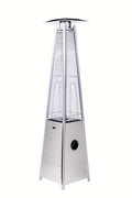 Quartz Galss Tube Patio Heater, Visual Flame Heater 40000Btu Stainless Steel Silver Stainless Steel