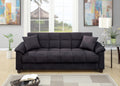 Contemporary Living Room Adjustable Sofa Ebony Microfiber Couch Plush Storage Couch 1Pc Futon Sofa W Pillows Black Microfiber Wood Primary Living Space Contemporary,Modern Pine Microfiber 2 Seat