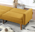 Modern Electric Look 1Pc Convertible Sofa Couch Mustard Color Linen Like Fabric Cushion Wooden Legs Living Room Mustard Primary Living Space Cushion Back Modern,Transitional Rubberwood Square Arms Fabric 2 Seat