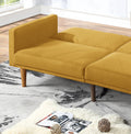 Modern Electric Look 1Pc Convertible Sofa Couch Mustard Color Linen Like Fabric Cushion Wooden Legs Living Room Mustard Primary Living Space Cushion Back Modern,Transitional Rubberwood Square Arms Fabric 2 Seat