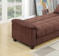 Contemporary Living Room Adjustable Sofa Chocolate Color Microfiber Plush Storage Couch 1Pc Futon Sofa W Pillows Chocolate Microfiber Primary Living Space Contemporary,Modern,Transitional Pine Microfiber 2 Seat