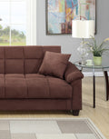 Contemporary Living Room Adjustable Sofa Chocolate Color Microfiber Plush Storage Couch 1Pc Futon Sofa W Pillows Chocolate Microfiber Primary Living Space Contemporary,Modern,Transitional Pine Microfiber 2 Seat