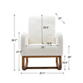 Coolmore Rocking Chair, Modern Glider Chair, Recliner Armchair With Wood Legs And Side Pocket, Nursery Rocking Accent Chair With High Back For Living Room Bedroom White Teddy White Teddy Foam Solid Wood