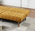 Mustard Color Modern Convertible Sofa 1Pc Set Couch Polyfiber Plush Tufted Cushion Sofa Living Room Furniture Wooden Legs Mustard Wood Primary Living Space Tufted Back Modern,Transitional Rubberwood Armless Fabric 2 Seat