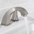 Widespread 2 Handles Bathroom Faucet With Pop Up Sink Drain Brushed Nickel Metal