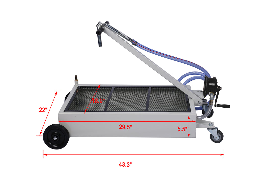 15 Gallon Low Profile Oil Drain With Pump Beige Steel