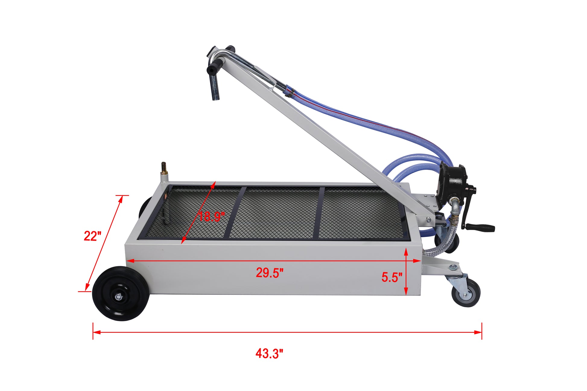 15 Gallon Low Profile Oil Drain With Pump Beige Steel