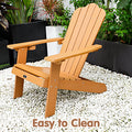 Tale Adirondack Chair Backyard Outdoor Furniture Painted Seating With Cup Holder All Weather And Fade Resistant Plastic Wood For Lawn Patio Deck Garden Porch Lawn Furniture Chairs Brown Ban On Brown Wood Plastic