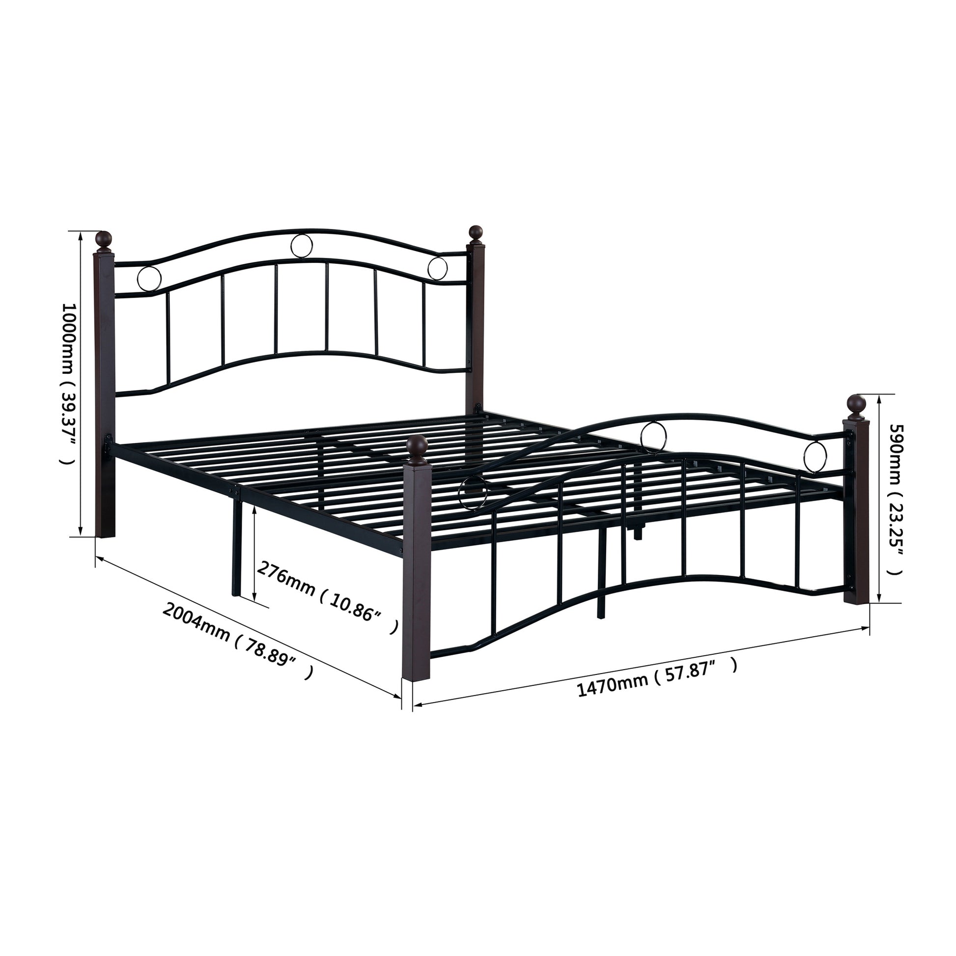 Full Size Metal Bed Frame With Headboard And Footboard Black Metal