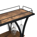 Industrial Bar Cart Kitchen Bar&Serving Cart For Home With Wheels 3 Tier Storage Shelves Black Mdf Metal