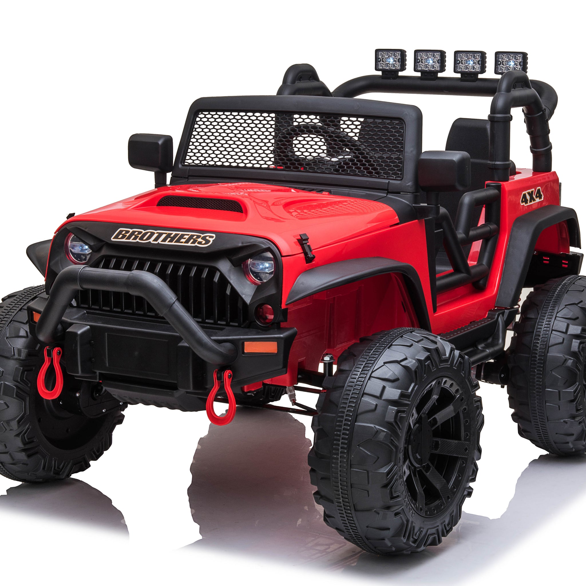 Jeep Double Drive Children Ride On Car With40W*2,12V7Ah*1 Battery,Parent Remote Control Foot Pedal Red Plastic