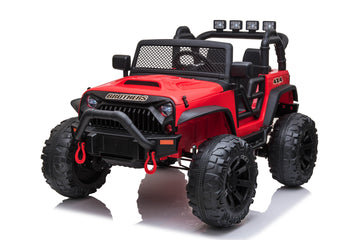 Jeep Double Drive Children Ride On Car With40W*2,12V7Ah*1 Battery,Parent Remote Control Foot Pedal Red Plastic