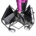 Folding Wagon Garden Shopping Beach Cart Black Black Steel