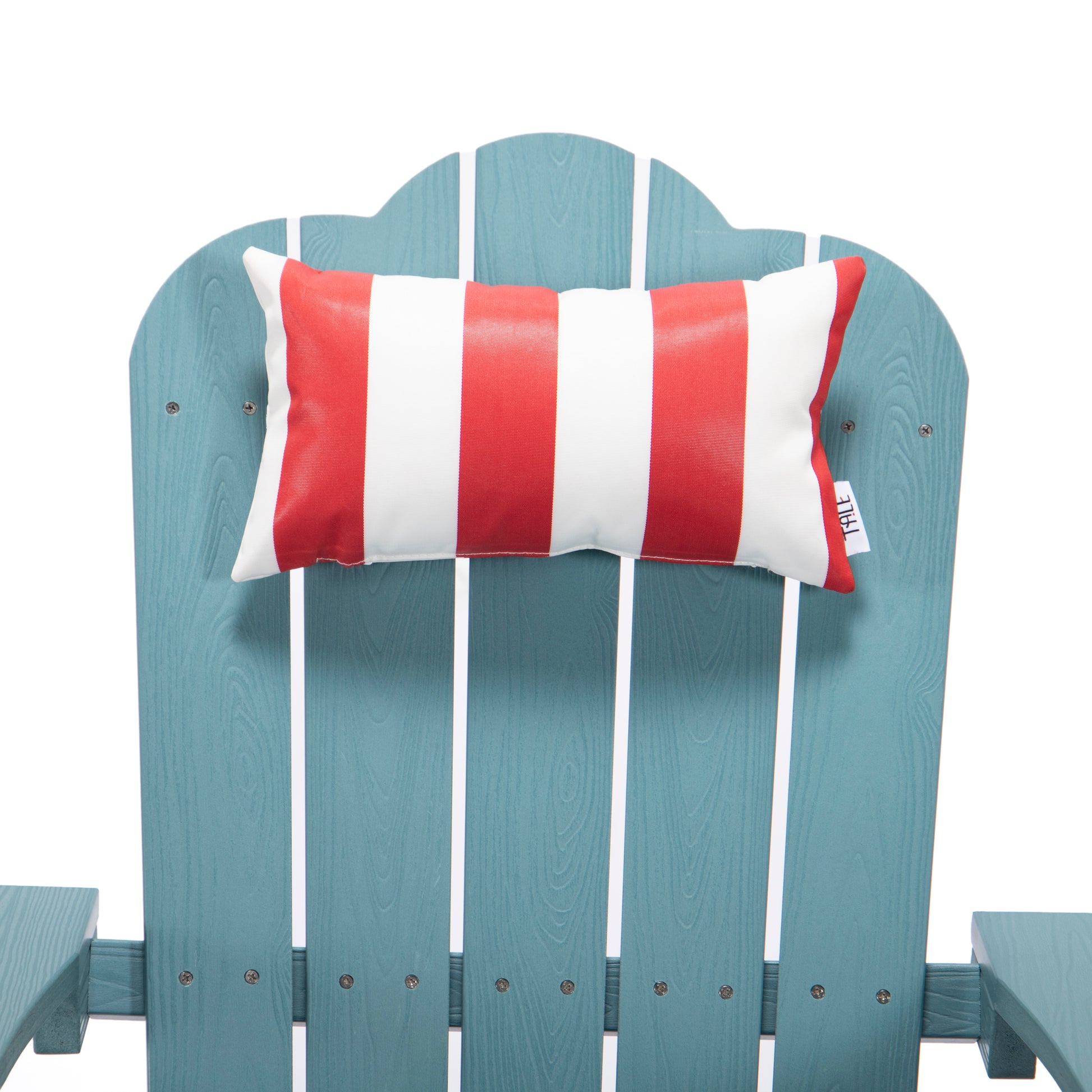 Tale Adirondack Chair Backyard Furniture Painted Seat Pillow Red Ban On Red Striped Polyester