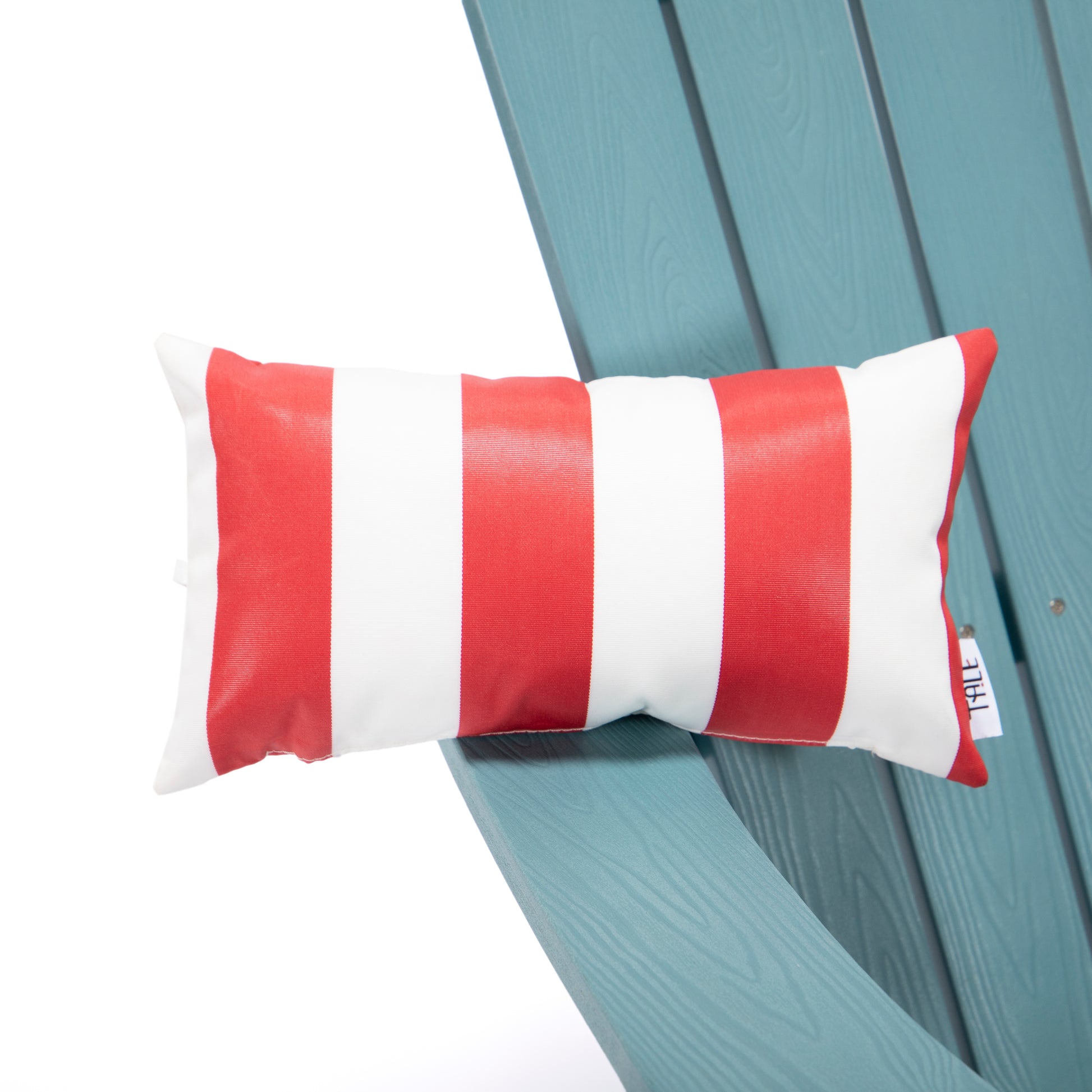 Tale Adirondack Chair Backyard Furniture Painted Seat Pillow Red Ban On Red Striped Polyester