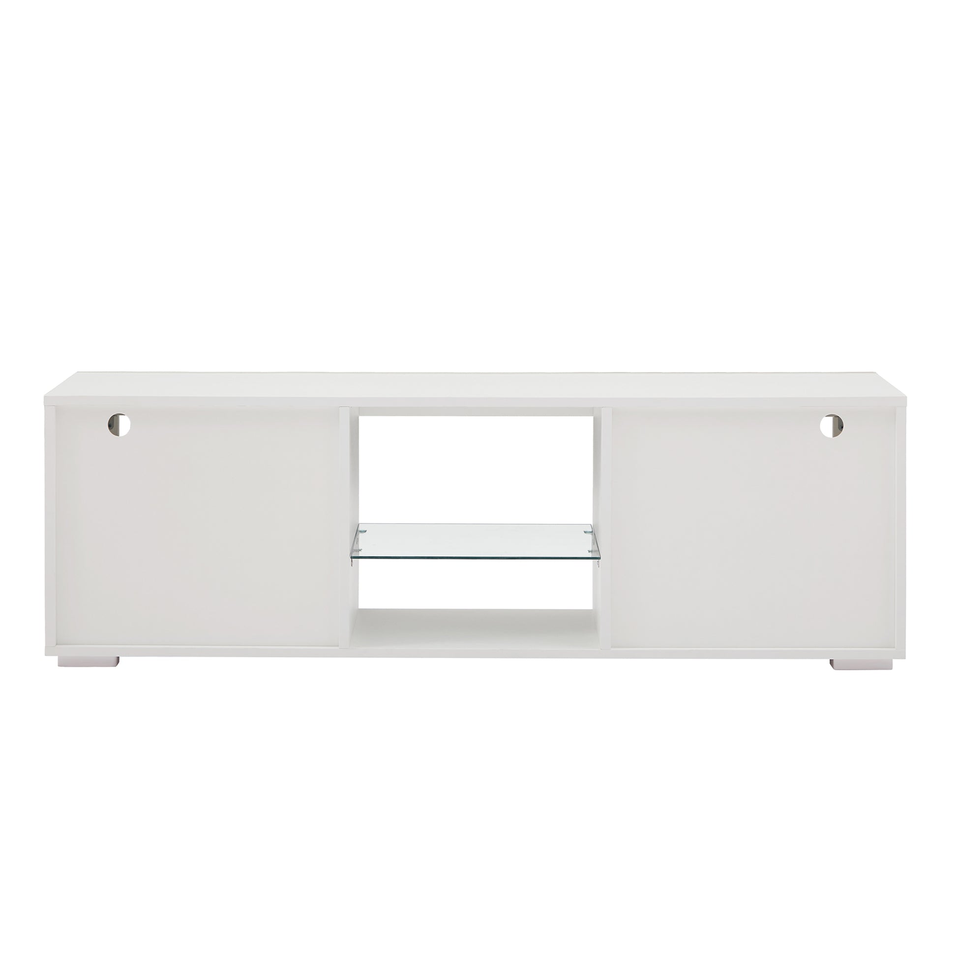 White Morden Tv Stand With Led Lights,High Glossy Front Tv Cabinet,Can Be Assembled In Lounge Room, Living Room Or Bedroom,Color:White White Primary Living Space 50 59 Inches 50 59 Inches Classic 60 Inches Foam Particle Board