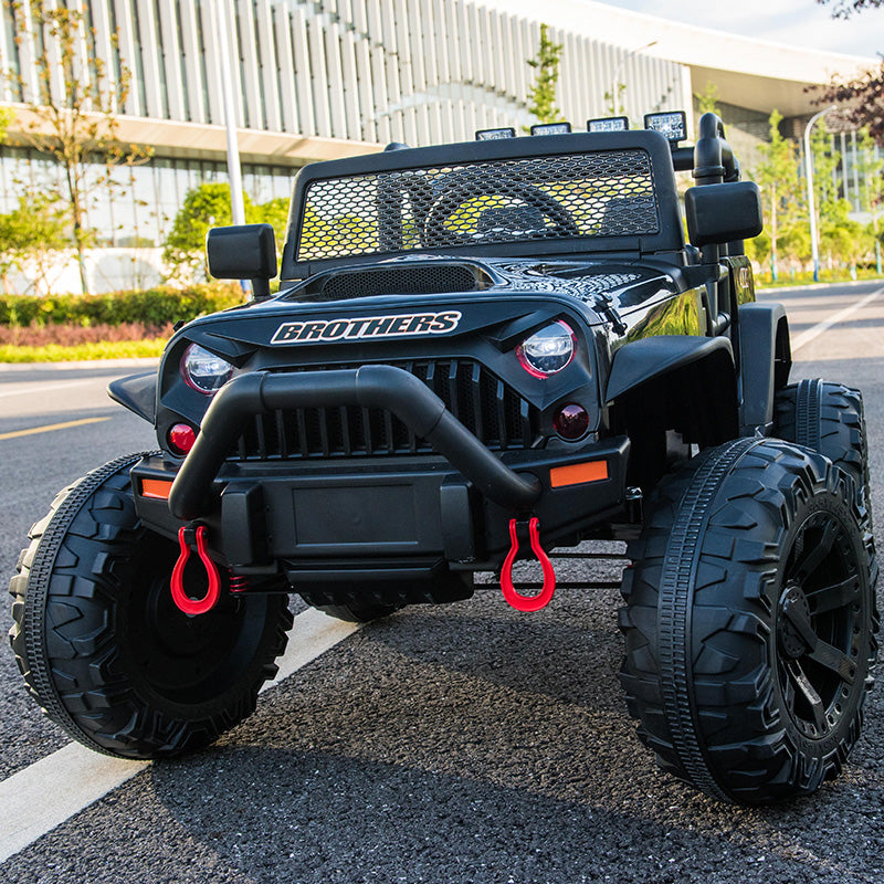 Jeep Double Drive Children Ride On Car With40W*2,12V7Ah*1 Battery,Parent Remote Control Foot Pedal Red Plastic