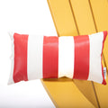 Tale Adirondack Chair Backyard Furniture Painted Seat Pillow Red Ban On Red Striped Polyester