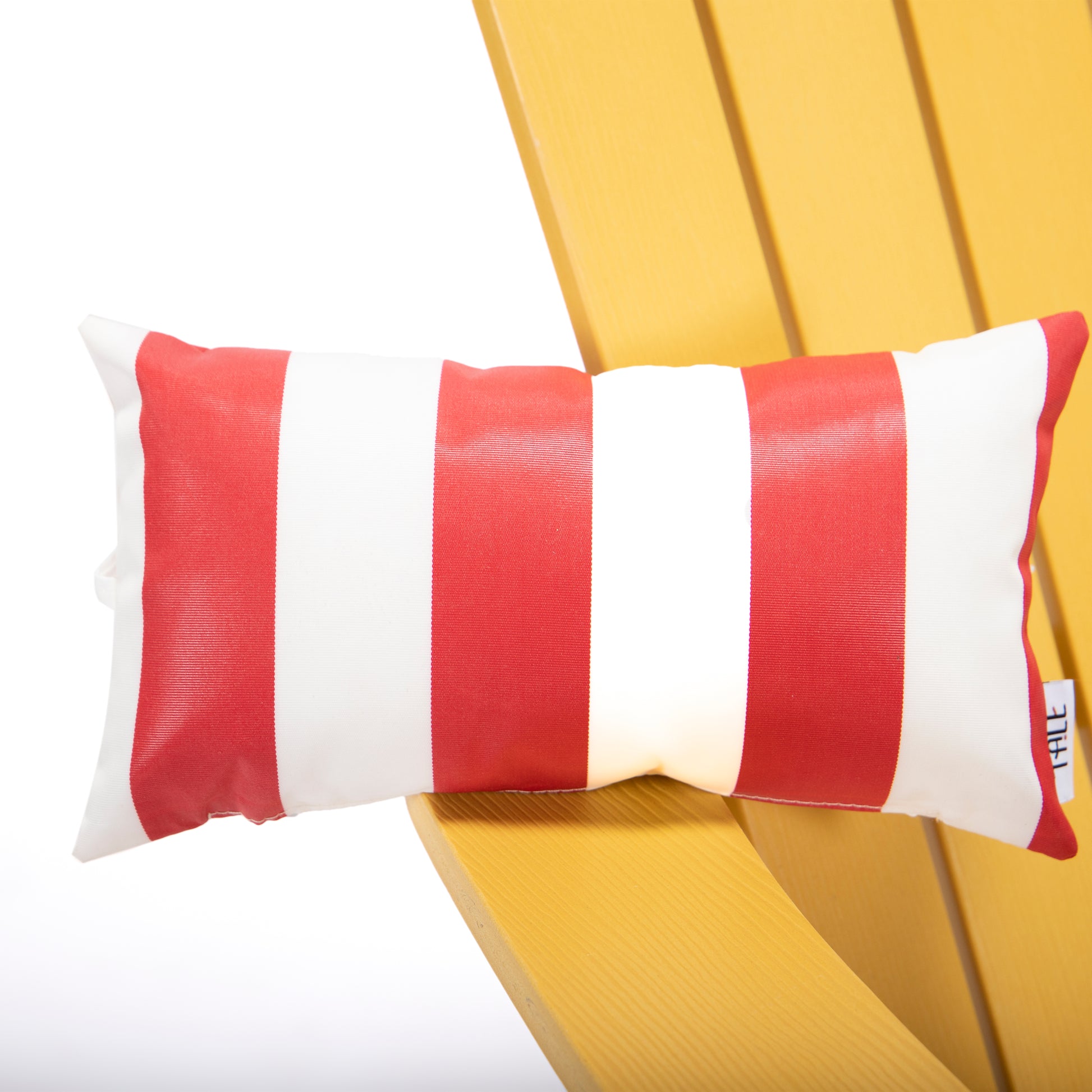 Tale Adirondack Chair Backyard Furniture Painted Seat Pillow Red Ban On Red Striped Polyester