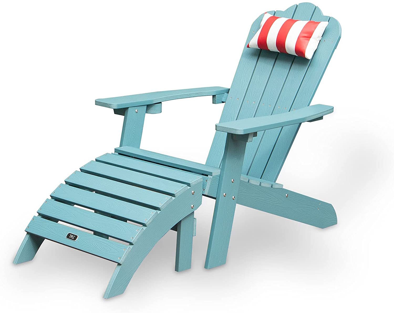 Tale Adirondack Chair Backyard Furniture Painted Seat Pillow Red Ban On Red Striped Polyester