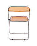 Tea Yellow Clear Transparent Folding Chair Chair Pc Plastic Living Room Seat Zdy Huang 4 Yellow Steel